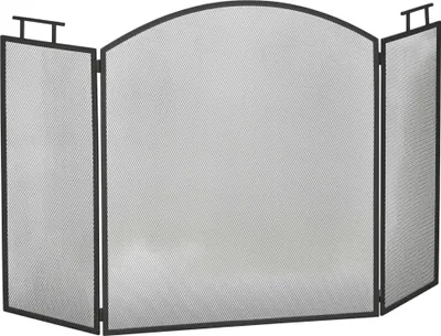 Produktbild von Funkenschutzgitter Faltbare Kaminschutzgitter Kamin Funkenschutz Feuerschirm Kaminfunkenschutz Ofenschutzgitter Metall 110 x 24 x 76,5 cm Schwarz