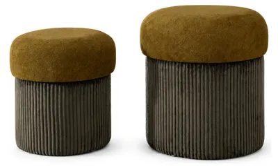 Produktbild von Outjo - Aufbewahrungs-Pouf, 42x42x44h cm Terrakotta Braun, 2er-Set