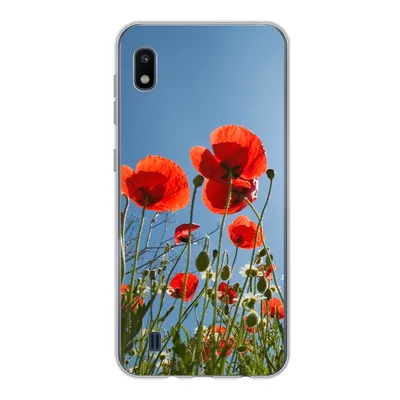 Produktbild von MuchoWow® Handyhülle Schutzhülle Hülle für Samsung Galaxy A10 Strahlende Sonne über einigen Mohnblumen in Spanien Silikon Softcase Handy Hülle - Schutzhülle