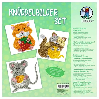 Produktbild von URSUS Knüddelbilder Set "Haustiere", Bastelset für Kinder