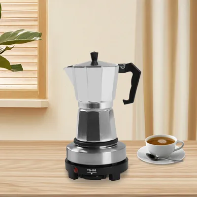 Image de Mini plaque chauffante électrique Urne à café Single Hot Plate Espresso Herd Espresso Maker avec plaque chauffante 500W pour 6 tasses