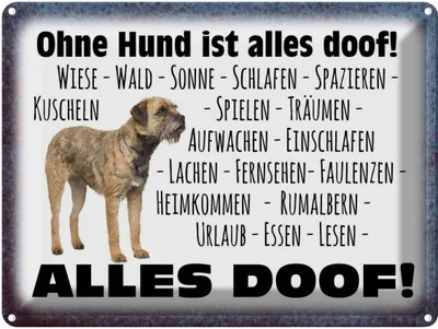 Produktbild von vianmo Blechschild 30x40 cm ohne Hund ist alles doof