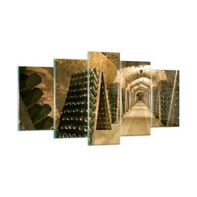 Produktbild von Bilder auf glas - Weinkeller Flaschen Keller - 160x85cm - Glasbilder - Wandbilder - Kunstdruck - zum Aufhängen bereit - Wanddekoration aus Glas - Glas Bilder - Wandbild auf Glas - GEA160x85-0366