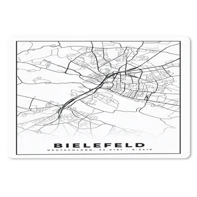 Produktbild von MuchoWow® Schreibtischunterlage Karte - Bielefeld - Karte - Stadtplan 60x40 cm - XXL Mauspad - Großes Mauspad