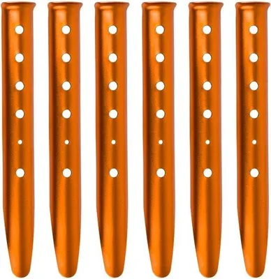 Produktbild von Famanu Zeltspitzen U-förmig - Aluminium Zeltanker für Sand und Schnee - Orange - 31 cm