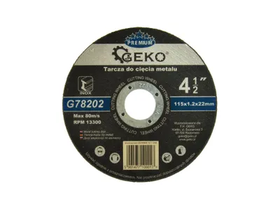 Obrázek produktu pro GEKO Kotouč řezný na ocel, 115x1,2x22mm PREMIUM G78202