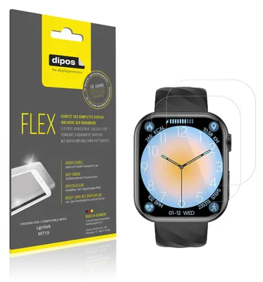 Produktbild von 2x Schutzfolie für Lgnitek MT19 Folie, 100% Displayabdeckung, dipos Flex
