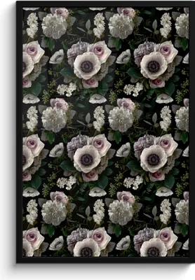 Produktbild von MuchoWow® MuchoWow® Gerahmtes Poster Blumen - Anemone - Rosen 60x90 cm - Poster mit zchwarzem Bilderrahmen - Kunst