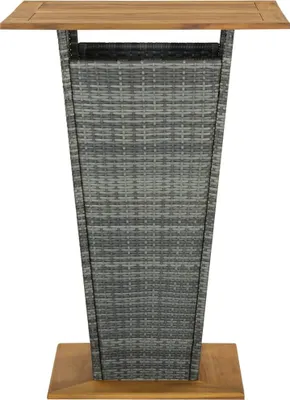 Obrázek produktu pro vidaXL Barový stůl šedý 80x80x110 cm Polyratan a masivní dřevo akácie