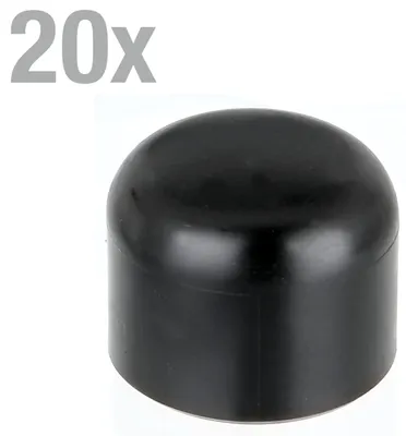 Immagine prodotto di Alberts 821579 Tappo per pali metallici rotondi, in plastica, nero, per pali Ø 38 mm, set da 20