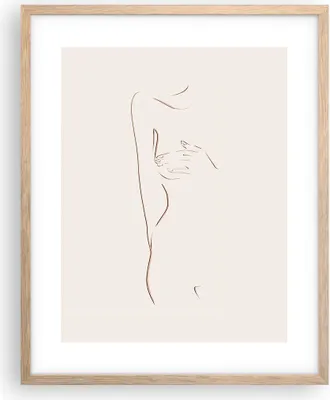 Produktbild von Gerahmtes Poster - Rahmen in heller Eiche - Skizze Nacktheit Frau - 40x50 cm - Wand Bild - Wanddeko - Wandbilder - Kunstposter - Wandposter - Bilderrahmen - Bilder - Kunstdruck - P2NPA40x50-4552