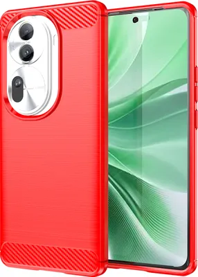 Produktbild von Hülle für Oppo Reno11 Pro Carbon-Faser Weich TPU Silikon Stoßfest Handyhülle Rot