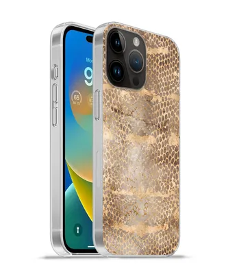 Produktbild von MuchoWow® Handyhülle Schutzhülle Hülle für Apple iPhone 14 Pro - Softcase Schlangendruck - Gold - Braun Silikon Softcase Handy Hülle - Umschlag