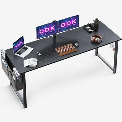Zdjęcie produktu dla ODK biurko komputerowe 160x55cm czarne biurko biurowe biuro domowe