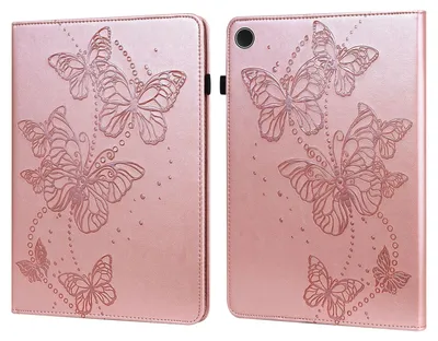 Immagine prodotto di Per Samsung Galaxy Tab A9 Plus Butterfly Pattern 2 Custodia in Pelle finta Rosa