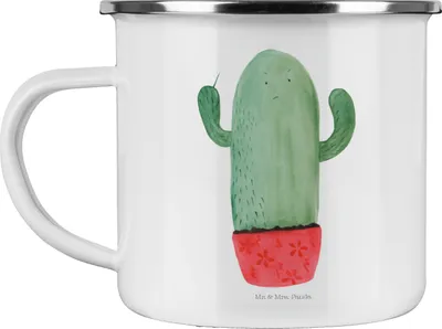 Produktbild von Mr. & Mrs. Panda Kaffeepott Kaktus Wut - Weiß - Geschenk, Kakteen, Teetasse, Haferl, Kollege, Pott, becher emaille, Kollegin, Tasse, Büro, Campingbecher, wütend