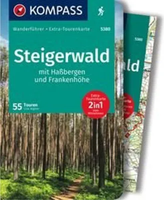Obrázok produktu pre KOMPASS Wanderführer Steigerwald mit Haßbergen und Frankenhöhe, 55 Touren mit Extra-Tourenkarte