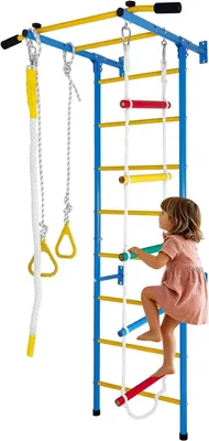 Imagen del producto de Estructura de juego infantil 5 en 1, pared de escalada interior con barra de escalada