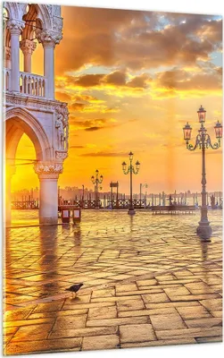 Produktbild von Bilder auf glas - Einteilig - Venedig Stadt - 50x70cm - Glasbilder - Wandbilder - Bilder - Kunstdruck - zum Aufhängen bereit - Wanddekoration aus Glas - Glas Bilder - Wandbild auf Glas - GPA50x70-3665