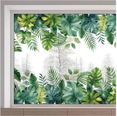 Immagine prodotto di Adesivi per finestre con foglie di piante verdi 38x116 cm