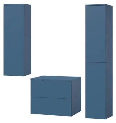 Produktbild von Badezimmerset 3-Teilig: Unterschrank + 2 Hochschränke Color Meeresblau (2S 60 + 1D 100 + 2D160)