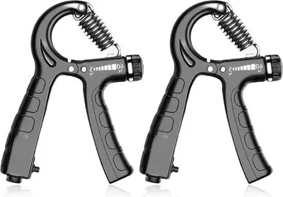 Productafbeelding van Famanu Handtrainer Set, 2 stuks - Verstelbare weerstand, 5-60 kg, zwart