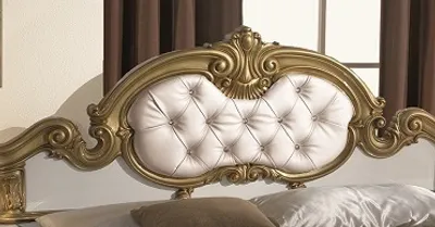 Produktbild von Barock Doppelbett Barocco 160x200 cm in Weiß / Gold