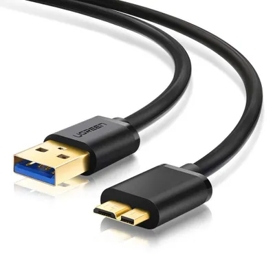 Produktbild von Ugreen USB-A 3.0 - Micro-USB-B SuperSpeed-Kabel, 5 Gbit/s, 1 m - Schwarz