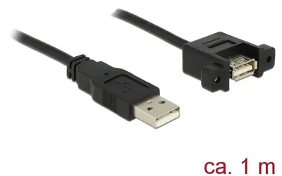 Produktbild von DeLOCK 1m 2xUSB2.0-A, 1 m, USB A, USB A, USB 2.0, Männlich/Weiblich, Schwarz