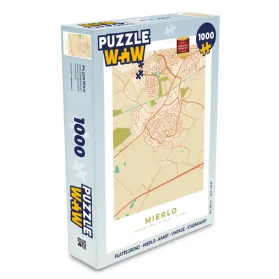 Obrázek produktu pro MuchoWow MuchoWow® Puzzle 1000 ks Mapa - Mierlo - Mapa - Vintage - Mapa města