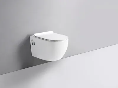 Produktbild von spülrandloses TAHARET Dusch WC inkl. Armatur und Soft-Close Sitz