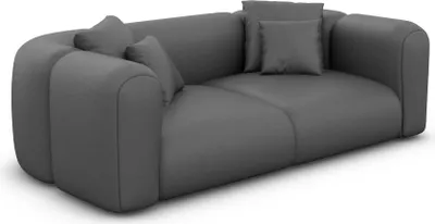 Produktbild von Echtleder 2-Sitzer Couch Belio Dunkelgrau