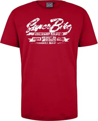 Produktbild von Übergrößen T-Shirt Super Bike weiß AHORN SPORTSWEAR Cayenne Red 7XL
