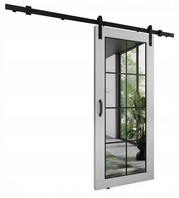 Produktbild von KierMoebel Schiebetür Komplettset LOFT ADIO 5 Weiß 106x205x3,2 cm, Wohnzimmer Schiebetür