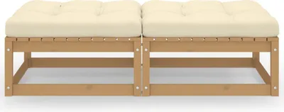 Produktbild von vidaXL Garten-Fußhocker mit Kissen 2 Stk. Massivholz Kiefer
