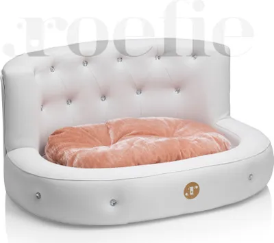 Image de Roefie - DIAMOND - Canapé de luxe pour chien - Lit pour chien - Canapé pour chat - Lit pour chat - Blanc -