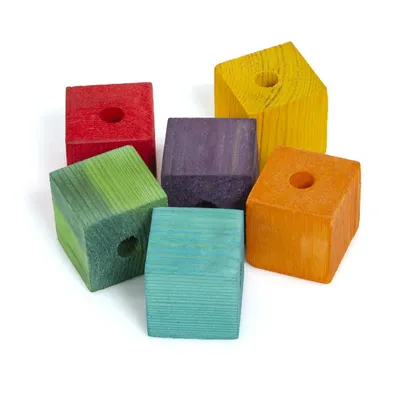 Produktbild von Bunte Papageienbausteine | Kreatives Pfotenspielzeug für kleine und mittelgroße Vögel