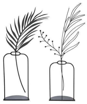 Produktbild von Gilde Standrelief, "Vase", Vase, Metall, schwarz, L. 5 cm, B. 19 cm, H. 40 cm 84217 4001250842170 2 Stück (2-fach sortiert)