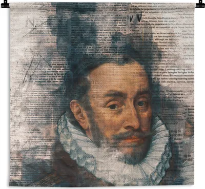 Produktbild von MuchoWow® Wandteppich Wandbehang Wilhelm von Oranien - Zeitungsartikel - Kunst 150x150 cm Tapisserie Dekoration Wandtuch - Wohnaccessoires - Modernes