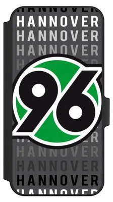 Produktbild von NIVOCASE Klapphülle für Samsung Galaxy A15 5G  Handyhülle aus Kunst Leder NIVOflip schwarz H96 Hannover 96 Offizielles Lizenzprodukt