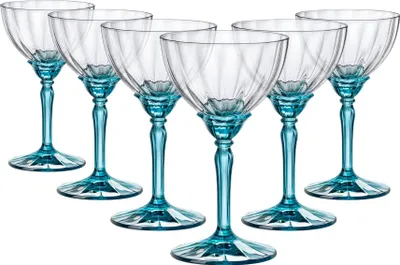 Zdjęcie produktu dla Spodki do szampana Bormioli Rocco Florian - 240 ml - Niebieskie - 6 sztuk