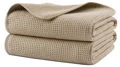 Produktbild von Omgoods – Mikrofaser-Badehandtuch, Waffelstruktur – Schnelltrocknend und fusselfrei – Set aus 2 Stück