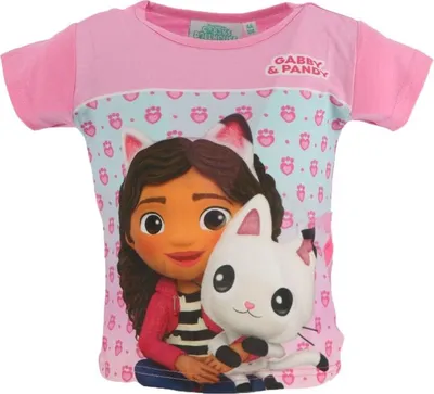 Zdjęcie produktu dla Gabby's Dollhouse T-shirt dla dzieci z nadrukiem koszulka z krótkim rękawem dla dziewczynek 4 lata różowy