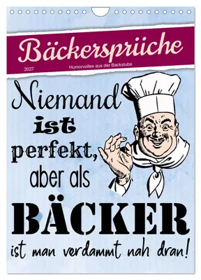 Produktbild von Bäckersprüche (Wandkalender 2027 DIN A4 hoch), CALVENDO Monatskalender