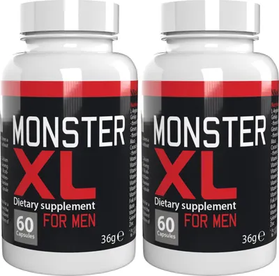 Produktbild von Monster XL - 120 Kapseln (2x60) hochdosiert - L-Arginin, Zink, Selen, Maca & Ginseng - Original Schweizer Rezept - Vegan & Pflanzlich - 2er Pack