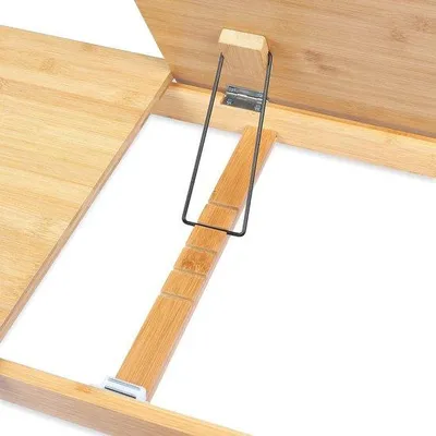 Produktbild von Famanu Laptop-Tisch für das Bett - Höhenverstellbar und klappbar - Typ 1 - Bambus