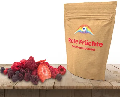 Produktbild von HYMOR GEFRIERGETROCKNETE FRÜCHTE MIX 250g Himbeere Erdbeere Kirsche getrocknet