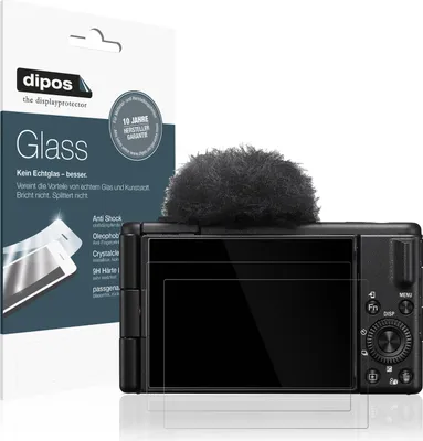 Produktbild von 2x Schutzfolie für Sony ZV-1 II - Anti-Shock 9H Folie dipos Glass Kunststoffglas