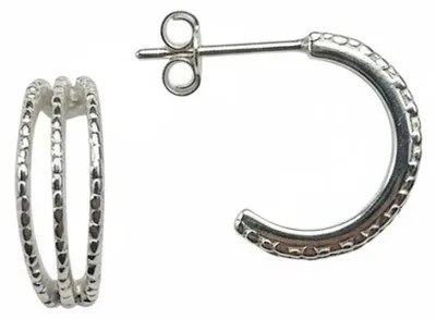 Imagen del producto de Aretes tipo creolen para mujer, modelo BIPE077, fabricados en plata de ley 925