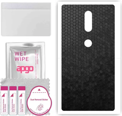 Produktbild von apgo Rückseite Schutzfolie, Skin, kompatibel mit Lenovo Phab2 Plus, Hinten Displayschutzfolie aus Vinylfolie, kratzfest, einfache Montage - Schwarze Honigwabe